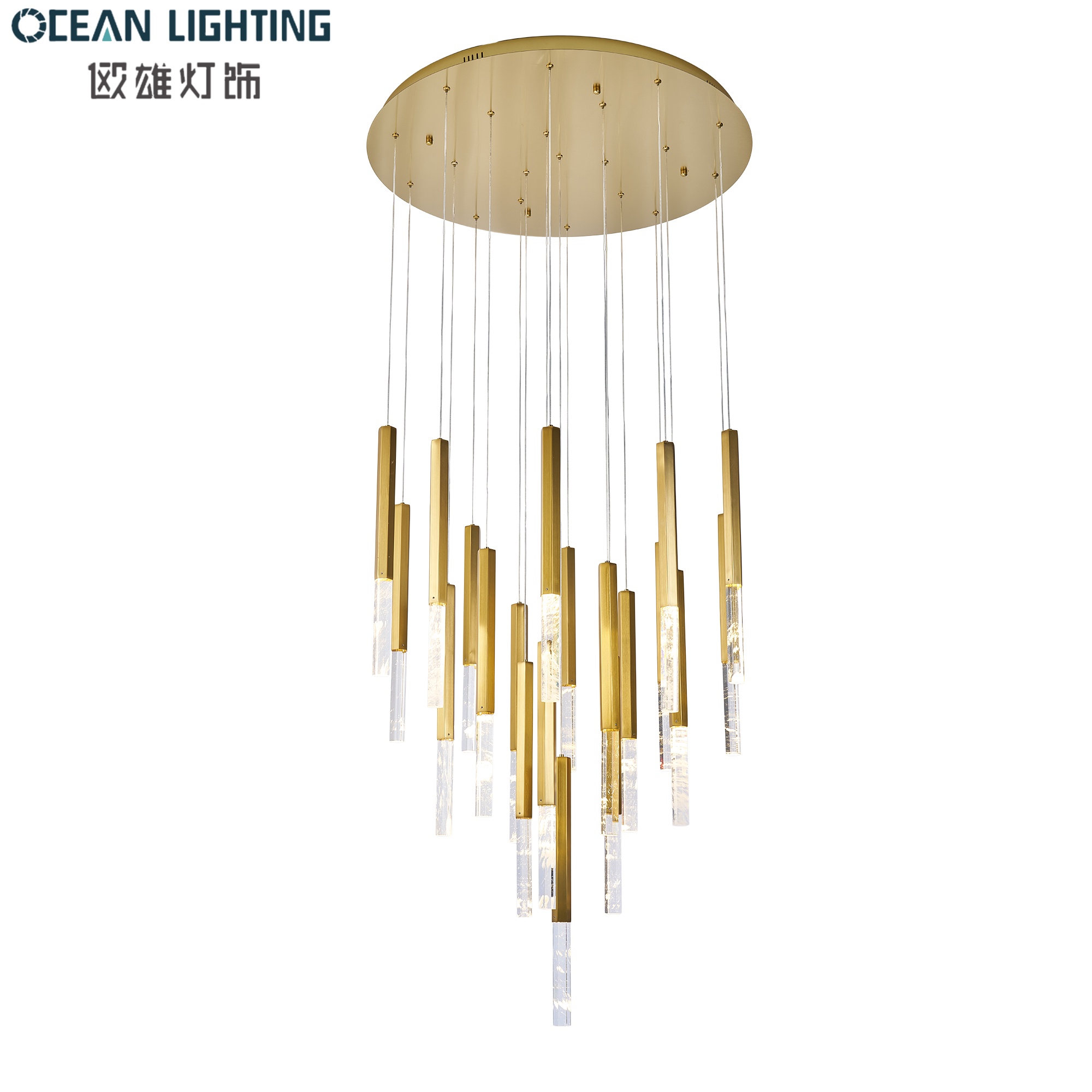 New Product Modern Indoor Decoration Style Decoration Crystal Pendant Lighting with Chrome Finish