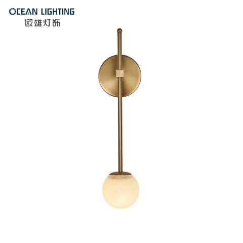 Home/Hotel Decoration Alabaster Wall Lighting Decoration Lamp with Black Finish for Luxury Interior
