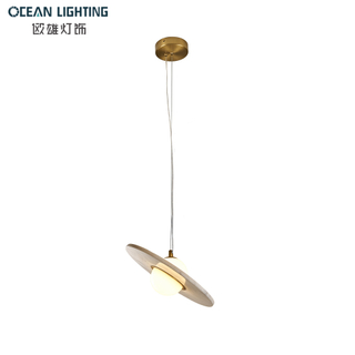 Modern Wabisabi Style Decoration Marble Pendant Lighting with Black Finish