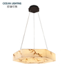 New Style Faux Alabaster Pendant Lighting Decoration Lamp with Black Finish for Luxury Interior