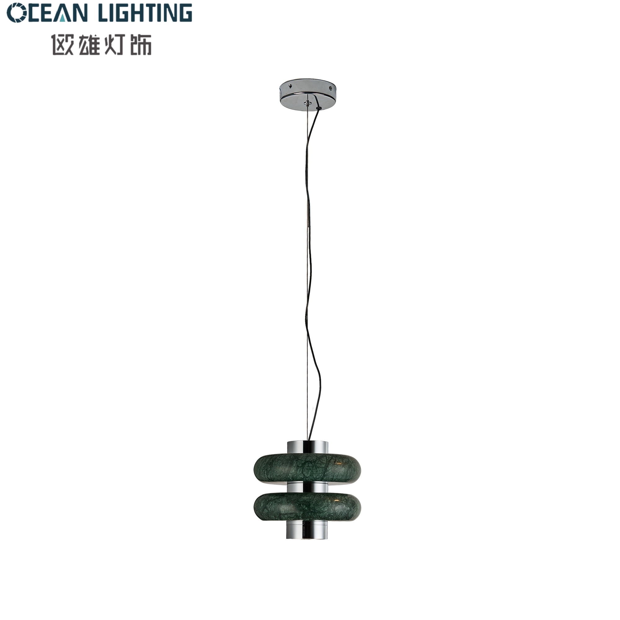 Modern Indoor Decoration Wabisabi Style Decoration Marble Pendant Lighting with Chrome Finish