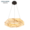 New Style Faux Alabaster Pendant Lighting Decoration Lamp with Black Finish for Luxury Interior