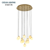 Home/Hotel Decoration Alabaster Pendant Lighting Decoration Lamp with Black Finish for Luxury Interior